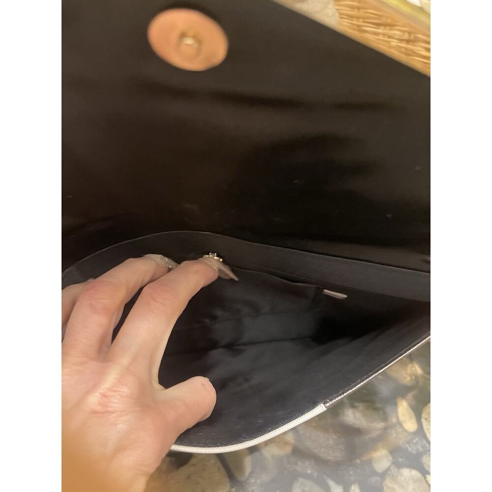 Aldo Black Envelope Clutch/ Shoulder Bag with Chain Strap, Snap, Gold Detailing​ - Picture 6 of 6